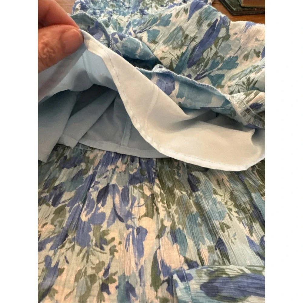 Abercrombie Kids Blue Floral‎ Maxi Sun Dress Tiered Girls Size 7/8 Wedding Party